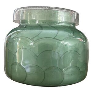 Capri Blue Empty Candle Jar 19oz Green Capiz with Glass Lid Anthropologie DIY